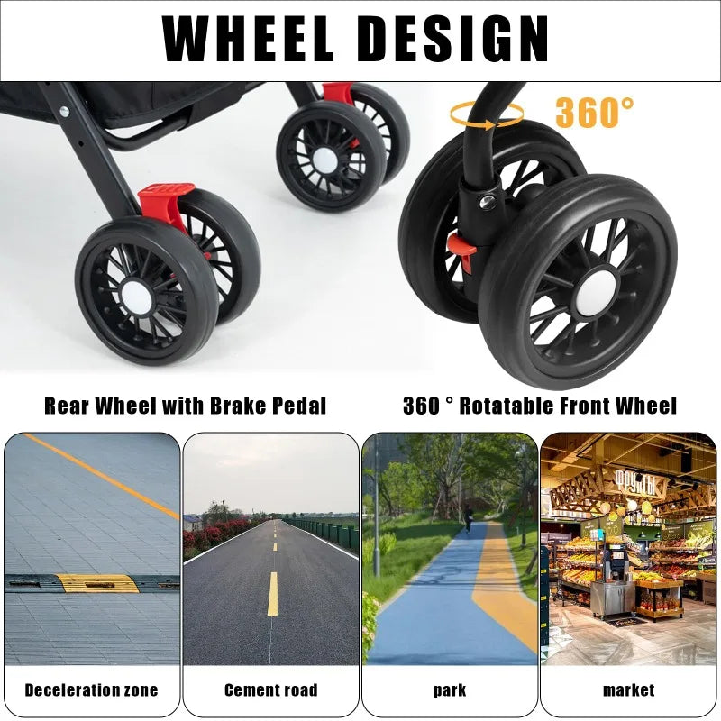 Pet Stroller for Dogs & Cats – Lightweight, Foldable, Travel-Friendly