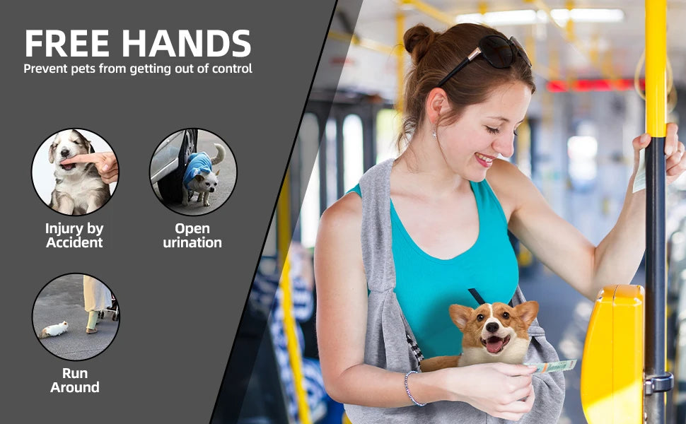 Cotton Dog Sling Carrier Bag – Comfortable Crossbody Pet Carrying Bag for Small Dogs & Cats, Travel Shoulder Tote