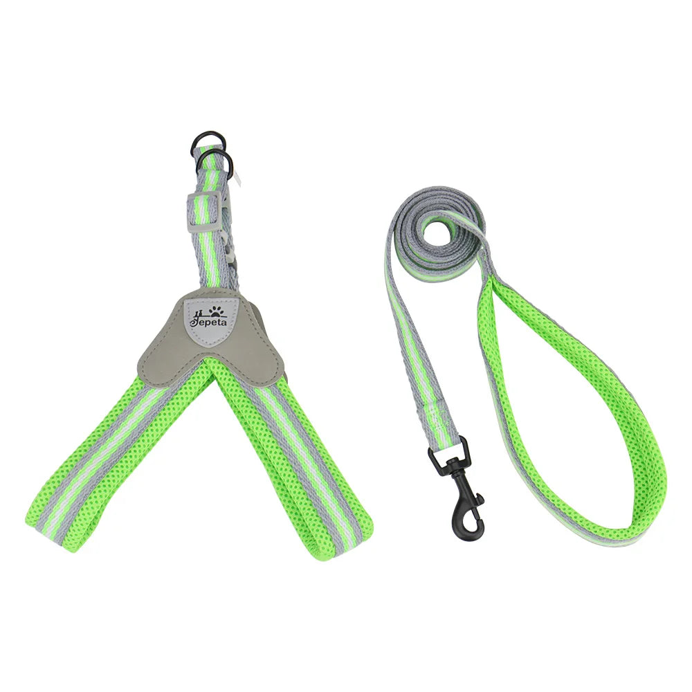 🐾 Vest Style Dog Harness & Leash Set – Adjustable Chest Strap for Small & Medium Dogs