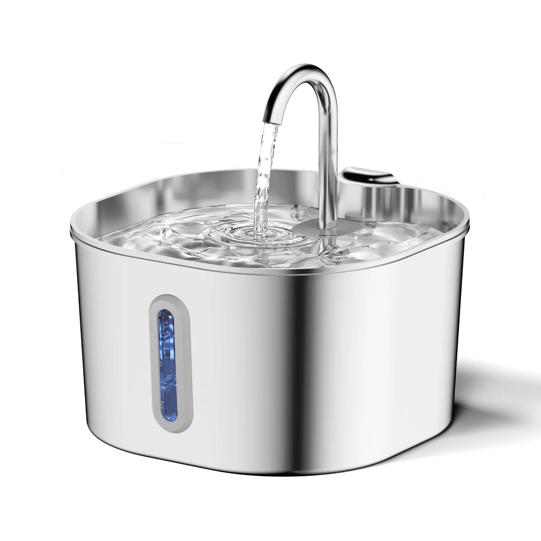 🐾 2.2L Stainless Steel Automatic Cat Water Fountain – Silent Pump & Visual Window