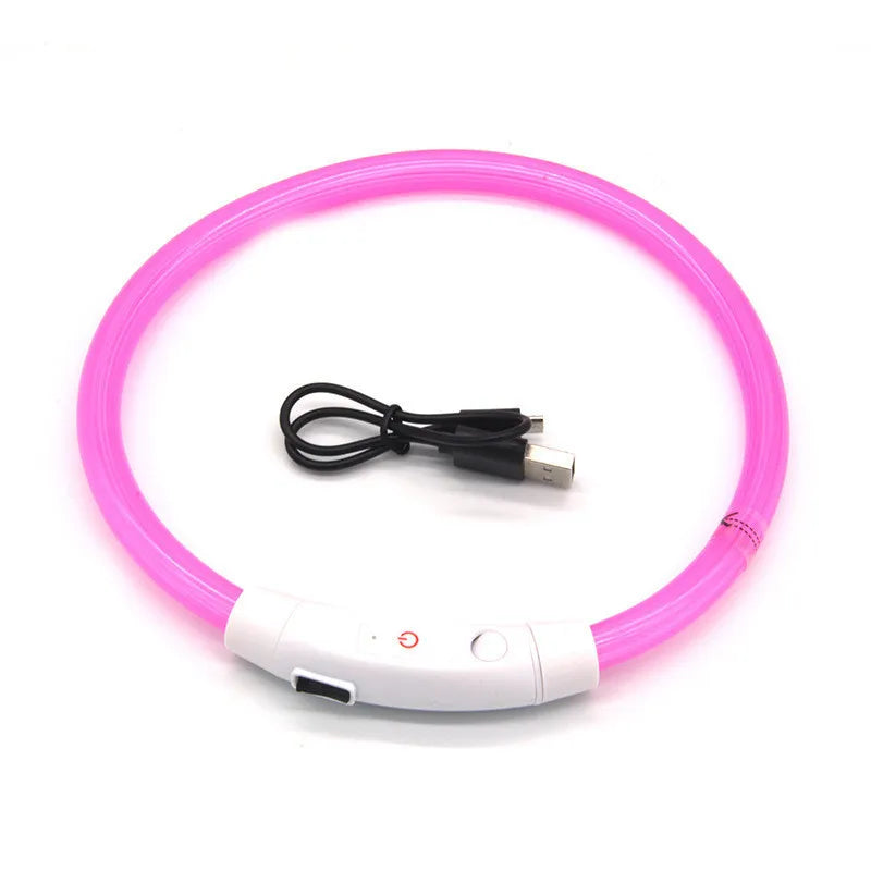 💡 LED Pet Luminous Collar – USB Rechargeable Anti-Lost Safety Collar for Dogs & Cats