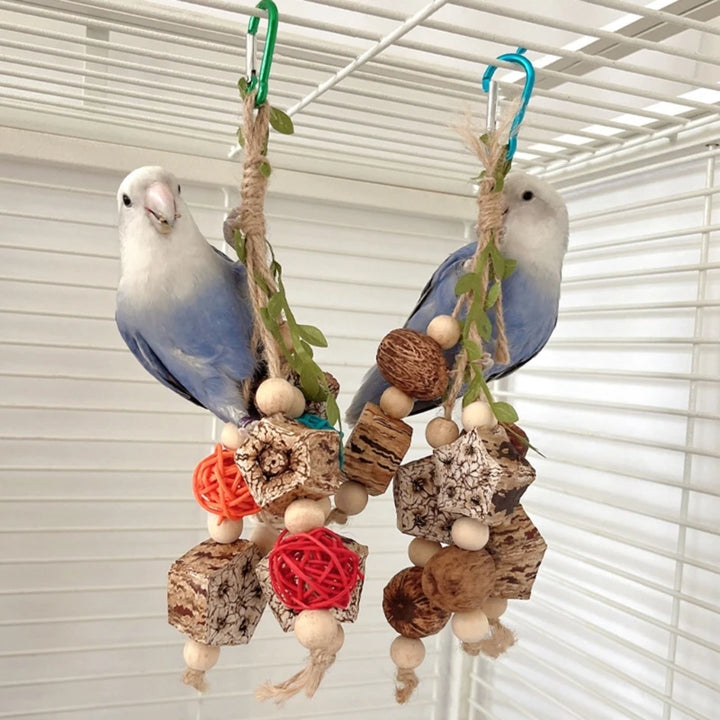 Colorful Hanging Parrot Bird Molar Toy – Chewable Bird Swing for Training and Beak Health