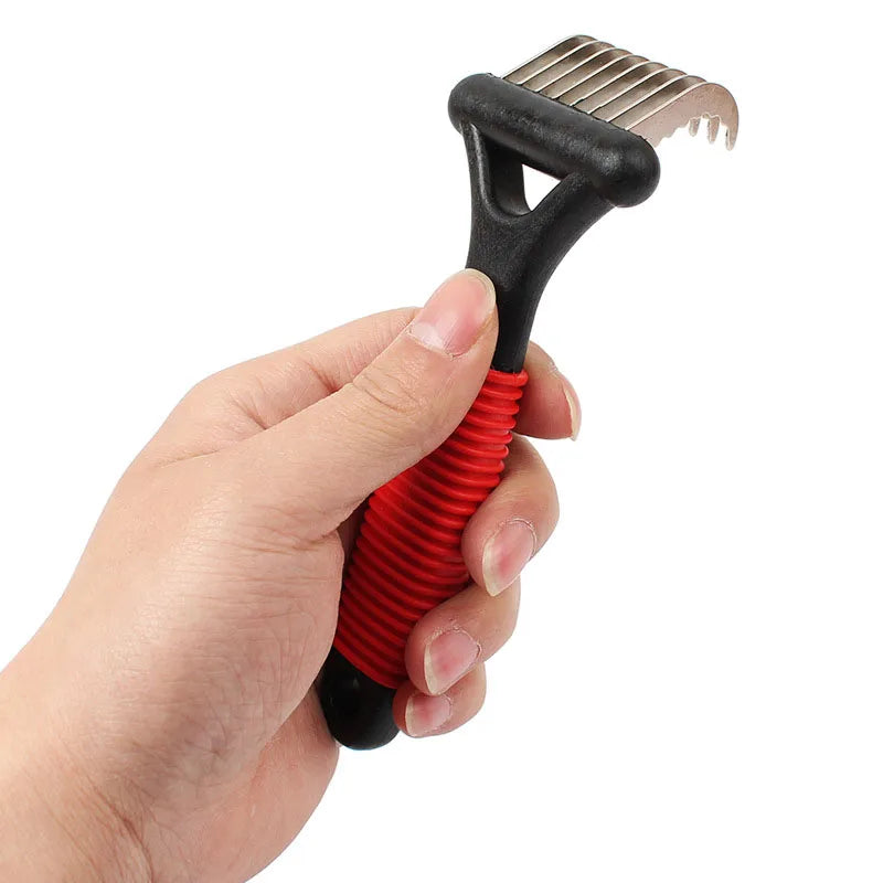 Open-Knot Dematting Comb & Razor Rake – Gentle Grooming Tool to Remove Knots, Mats & Tangles for Dogs & Cats