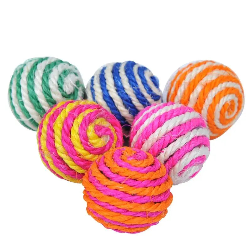 4 PCS Interactive Pet Balls – Chew & Play Toys for Cats, Kittens, and Small Dogs (Random Colors)