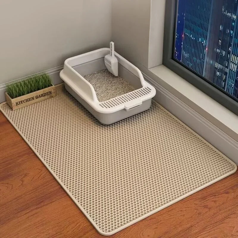 60x90cm Waterproof Double Layer Cat Litter Mat – Washable, Non-Slip Pet Toilet Mat for Litter Box Cleaning