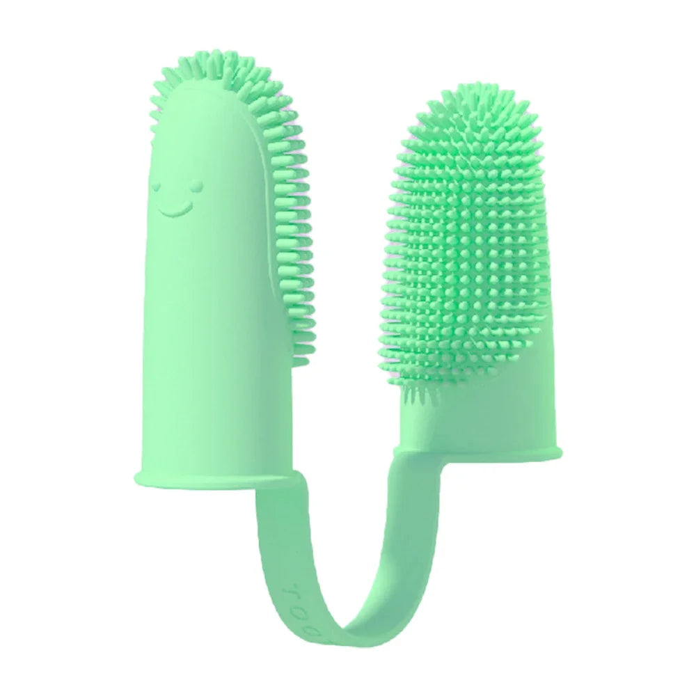 Double Finger Pet Toothbrush – Soft TPR Dental Care Tool 🐾🪥