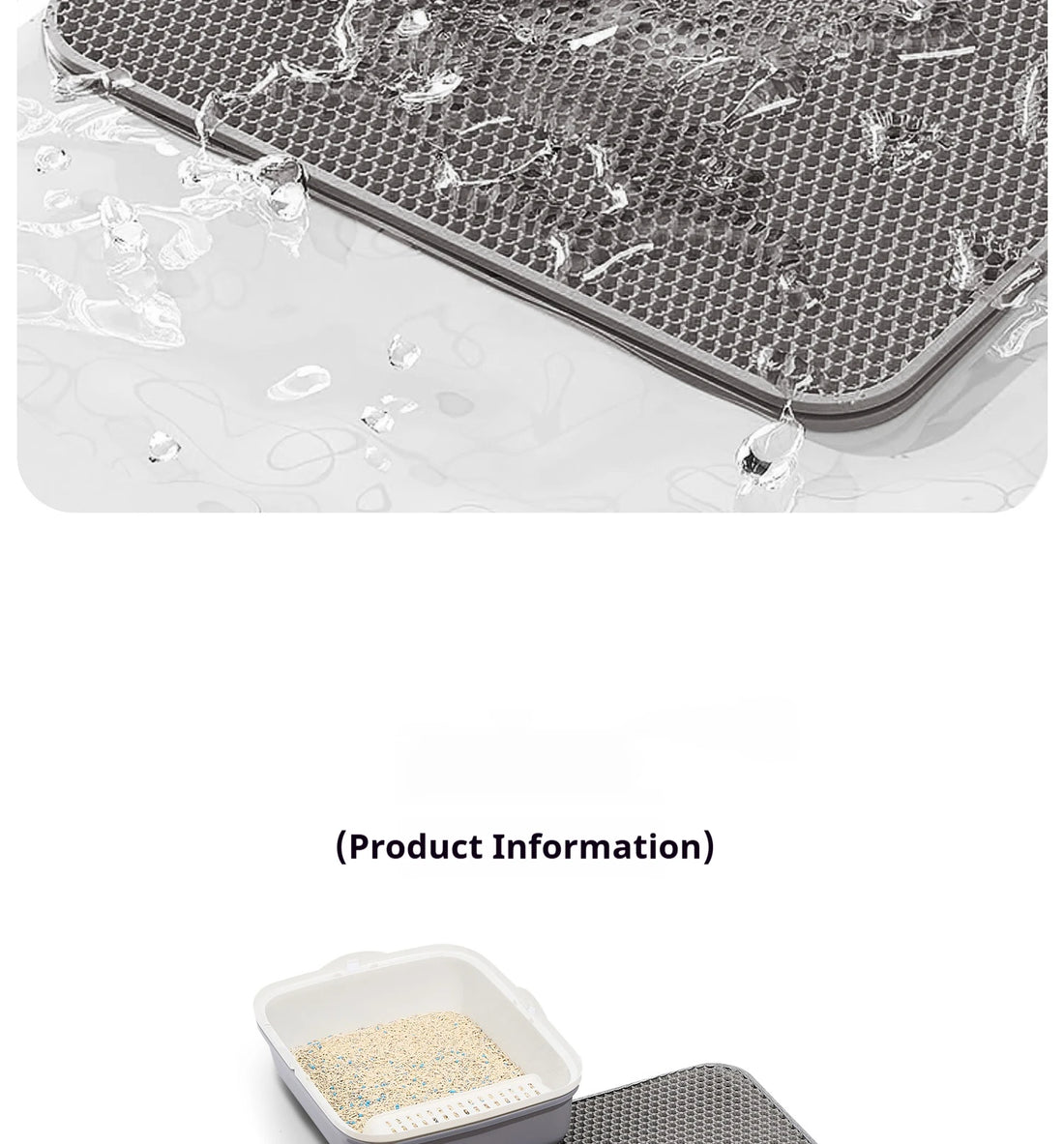 60x90cm Waterproof Double Layer Cat Litter Mat – Washable, Non-Slip Pet Toilet Mat for Litter Box Cleaning