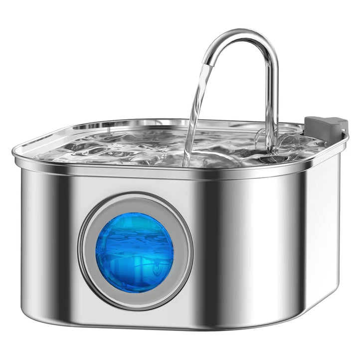 🐾 3.2L Stainless Steel Smart Pet Water Fountain – Auto Cat & Dog Dispenser with Visual Window