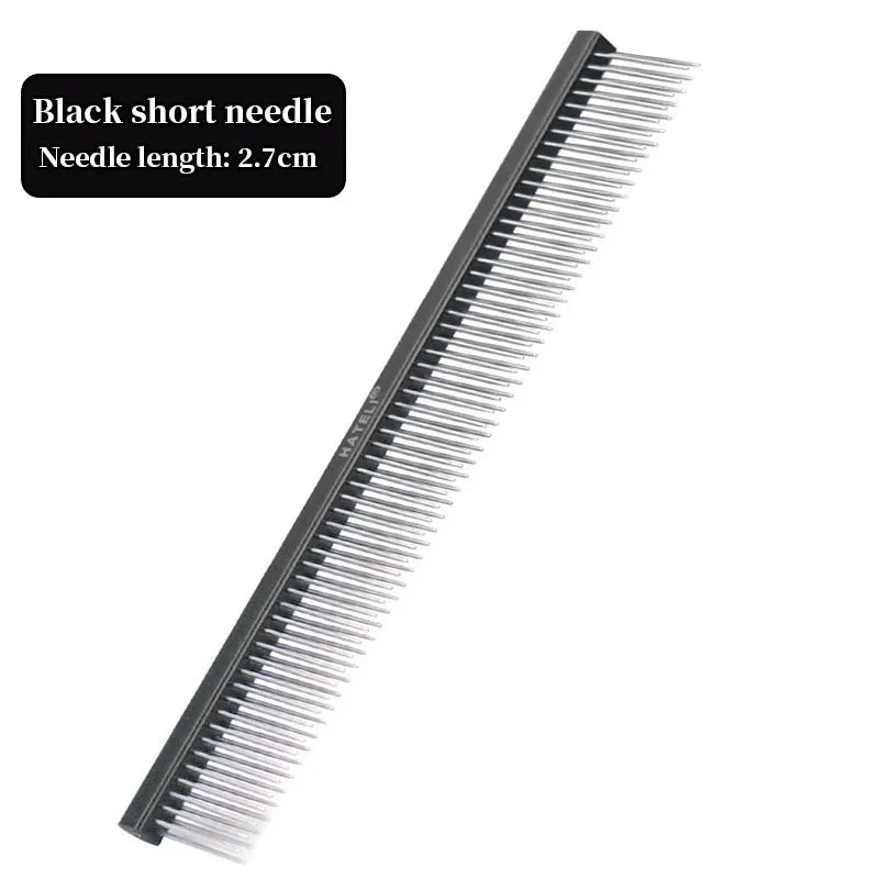 Double Row Dog & Cat Grooming Comb – Stainless Steel Pet Hairbrush for Shedding & Styling