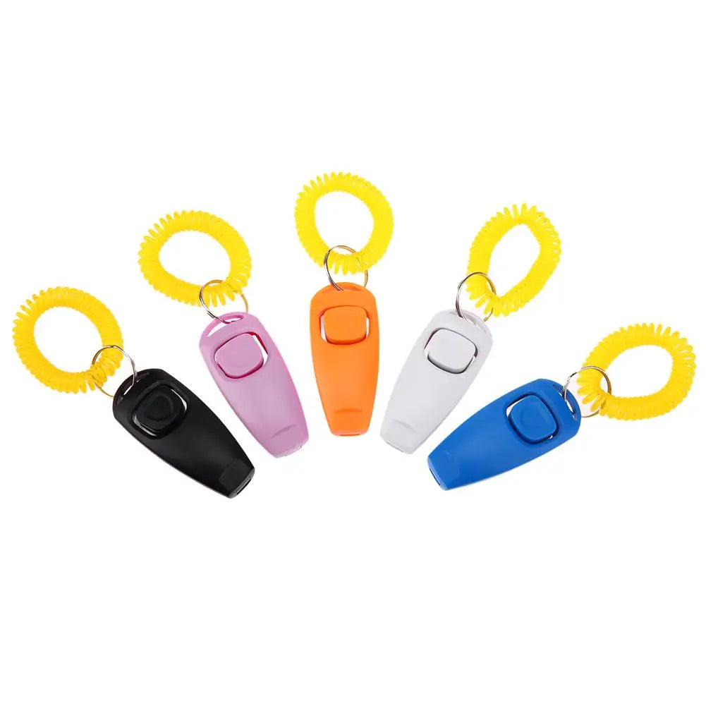 Pet Clicker & Training Whistle – Dog & Cat Obedience Trainer with Key Ring Attachment