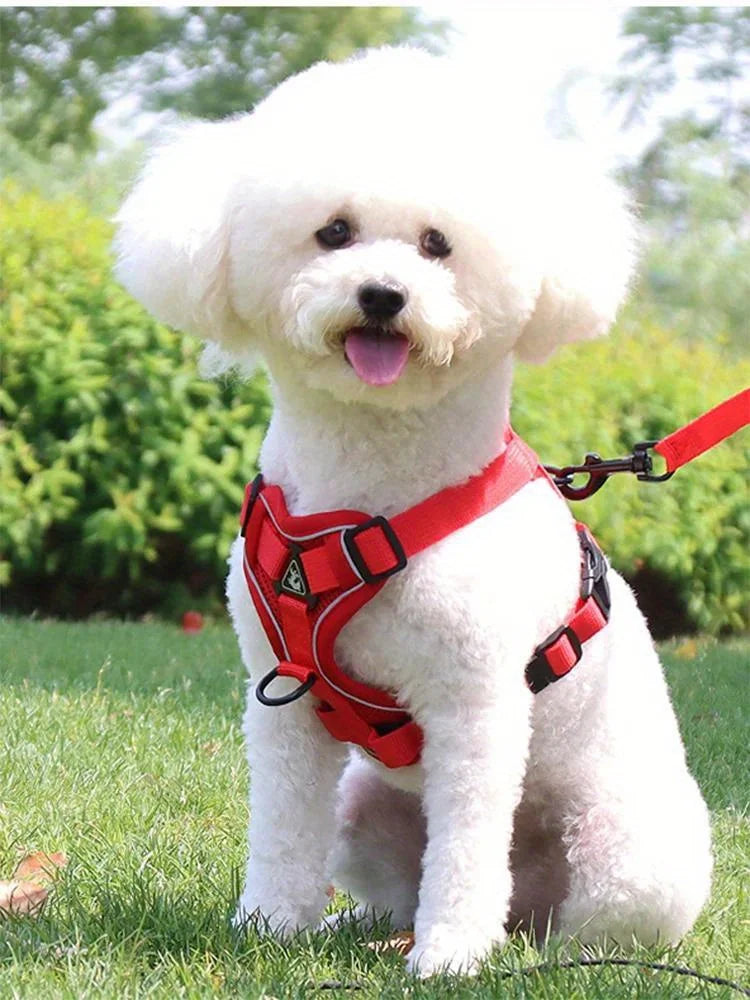 🐾 No Pull Dog Harness & Leash Set – Adjustable Reflective Vest for Small Dogs & Cats