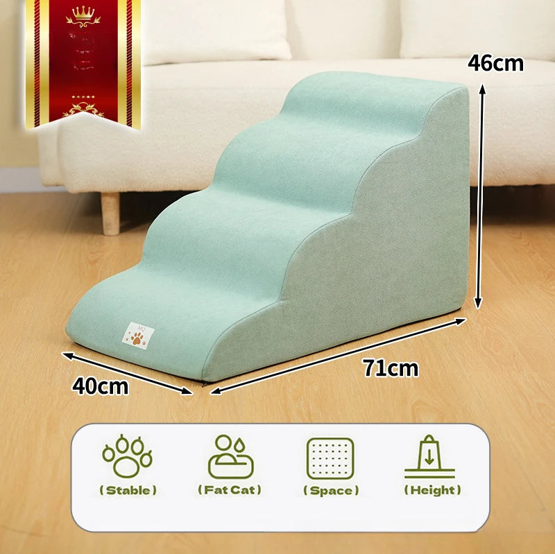 Pet Ramp Stairs – 2/3 Step Dog & Cat Ladder with Washable Cover