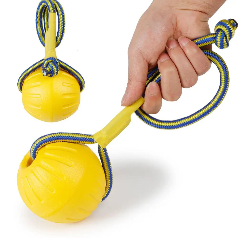 7cm/9cm Yellow Indestructible Rubber Ball Dog Toy