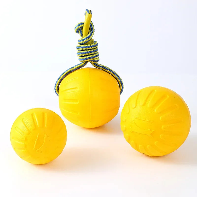 EVA Floating Pet Toy Ball – Bite-Resistant Dog Training Ball with Rope for Teething & Play