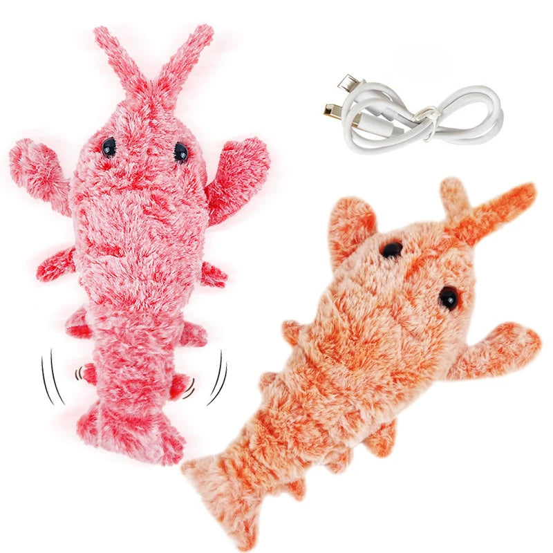 Electric Lobster Cat Toy – USB Rechargeable Interactive Jumping Shrimp Plush for Cats and Dogs, Pet Teasing Toy