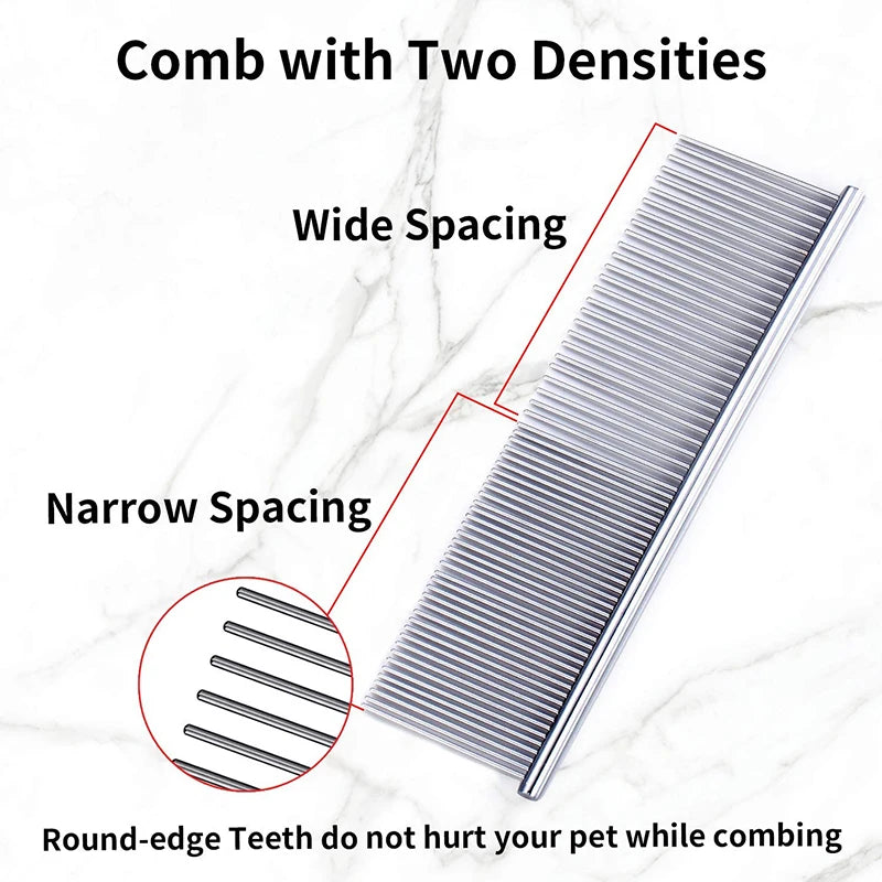 Pet Dematting Comb – Stainless Steel Grooming Comb for Dogs & Cats