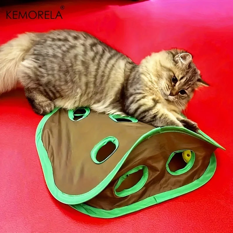 Hide & Seek 9-Hole Cat Toy – Foldable Tunnel Game