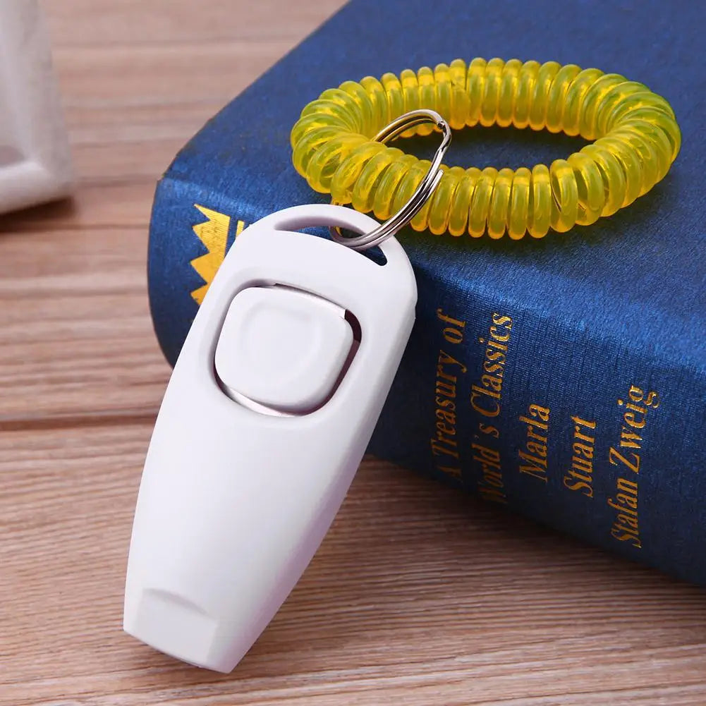 Pet Clicker & Training Whistle – Dog & Cat Obedience Trainer with Key Ring Attachment
