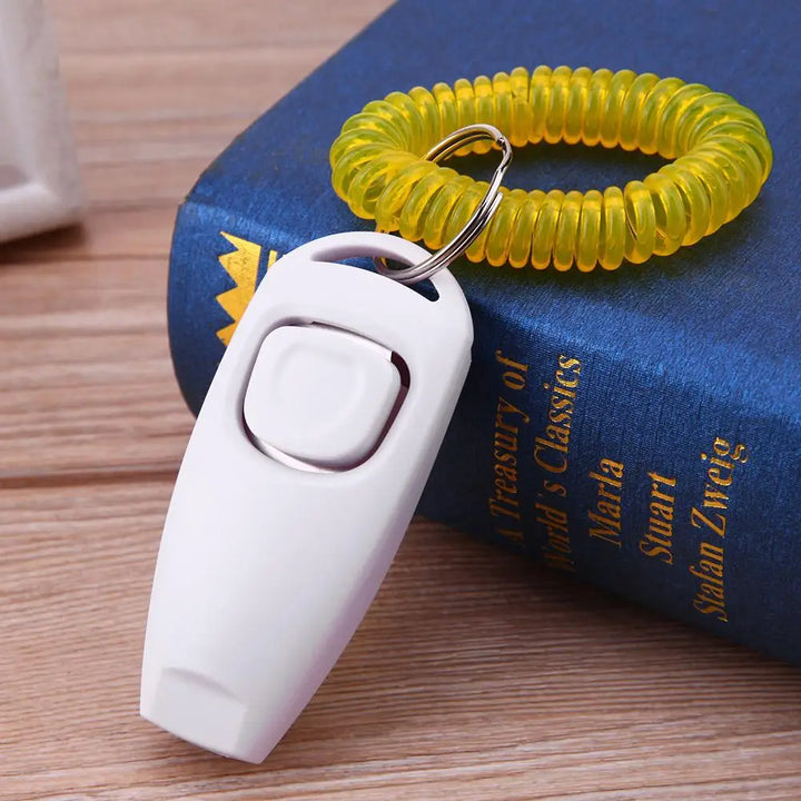 Pet Clicker & Training Whistle – Dog & Cat Obedience Trainer with Key Ring Attachment