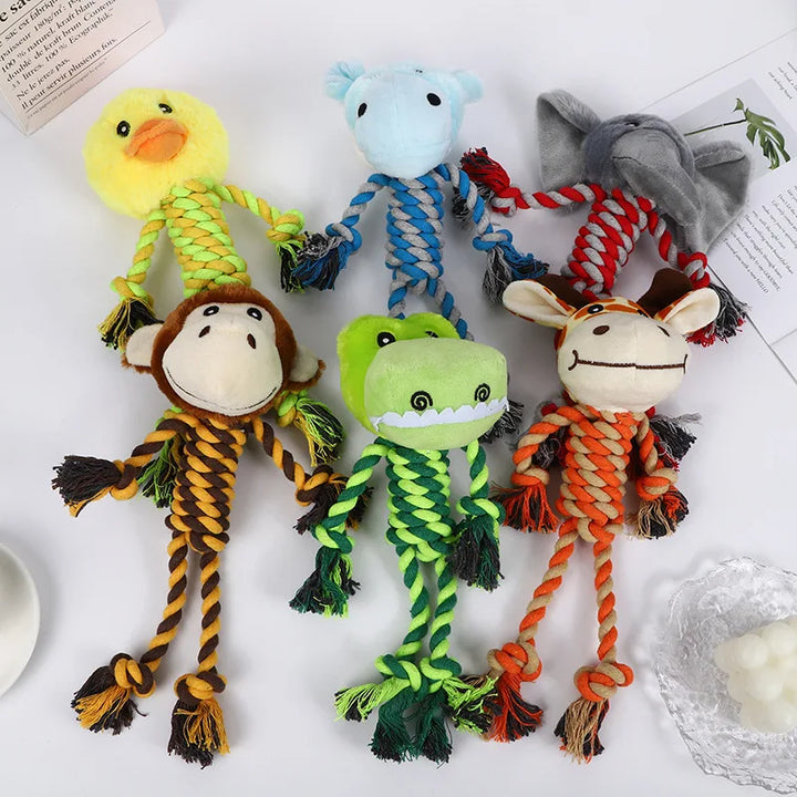 Animal-Shaped Dog Cotton Rope Chew Toys – Bite Resistant Teething Toy for Puppies & Dogs