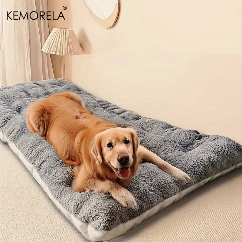 KEMORELA Extra Large Plush Dog Bed – Super Soft Thick Crate Mat for Small, Medium & Large Dogs