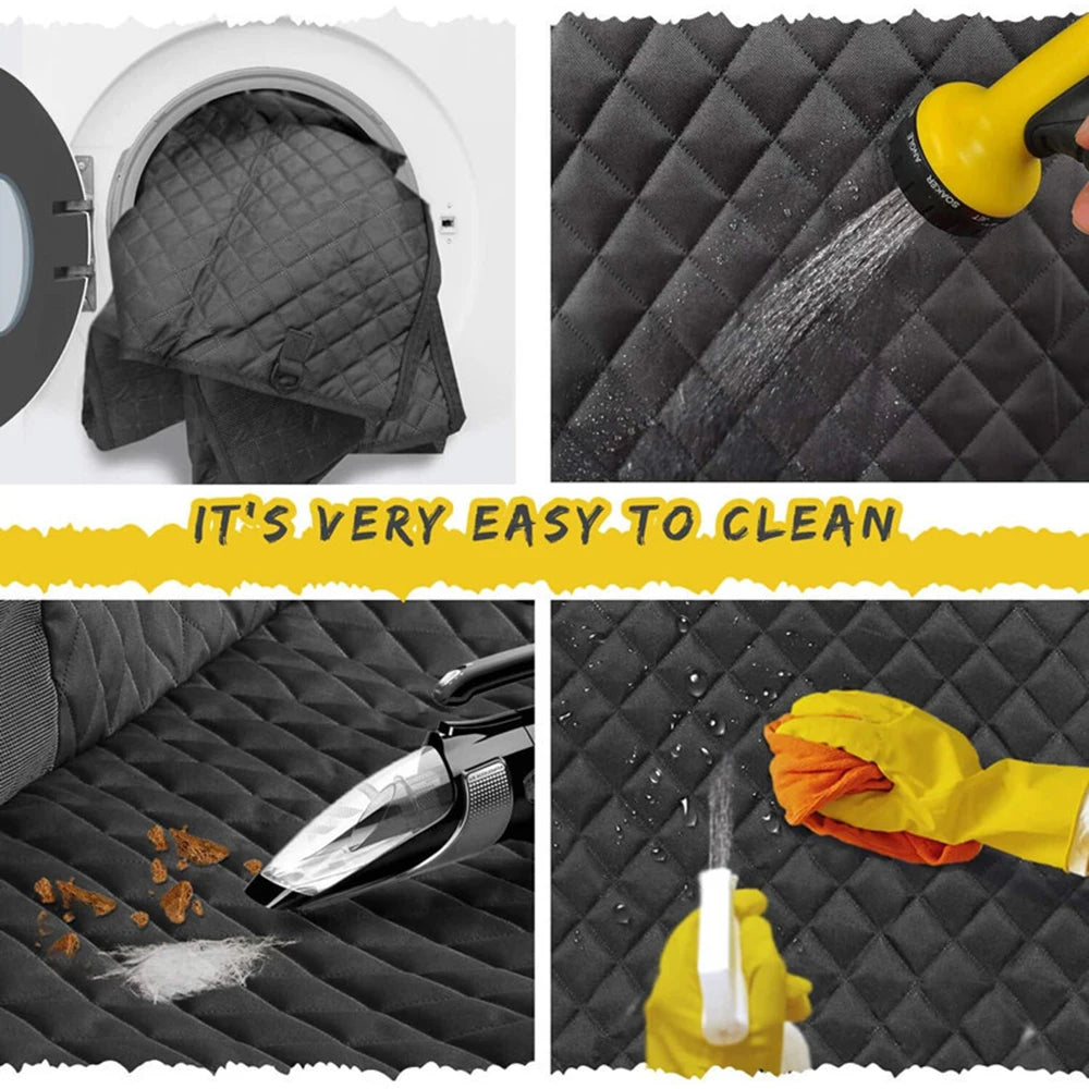 Waterproof Dog Car Seat Cover for Back Seat – Hammock Style with Mesh Window, Non-Slip, Scratch-Resistant, Universal Fit