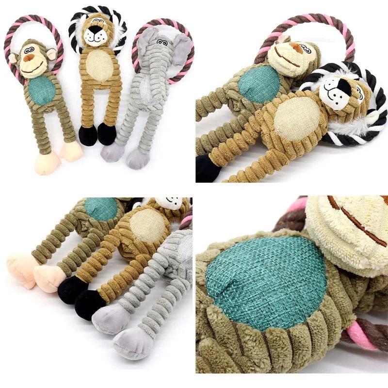 Squeaky Dog Plush Toy – Interactive Animal Chew Toy for Dogs, Teeth Cleaning Pet Toy
