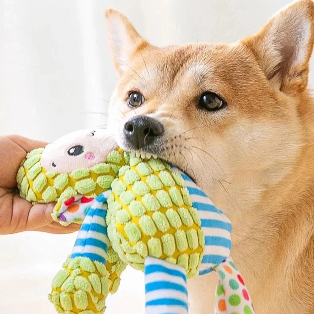 Plush Puzzle Pet Toy – Interactive Bite-Resistant Squeaky Chew Toy for Dogs & Cats, Teeth Cleaning Animal Shape