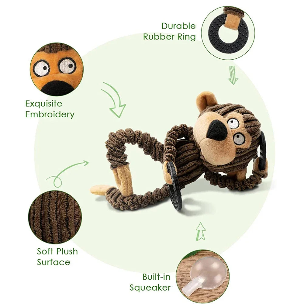 Monkey Plush Puppy Toy – Squeaky Chew & Training Toy for Small Dogs 🐵🐶