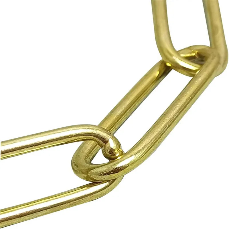 Classic Solid Copper Dog Chain Leash & Collar – Strong Brass P Chain for Medium & Large Dogs