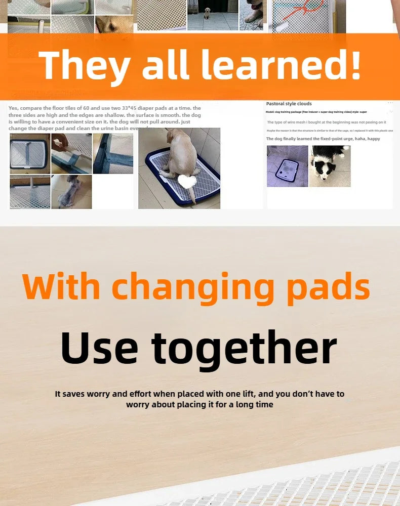 Extra Large Dog Toilet Tray – Splash-Proof, Reusable & Easy-to-Clean Indoor Pet Potty Training Pad Holder