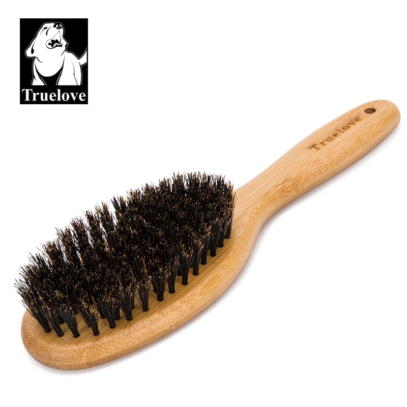 Truelove Pig Hair Pet Brush TLK21131 – Bamboo Wood Grooming Comb for Dogs & Cats