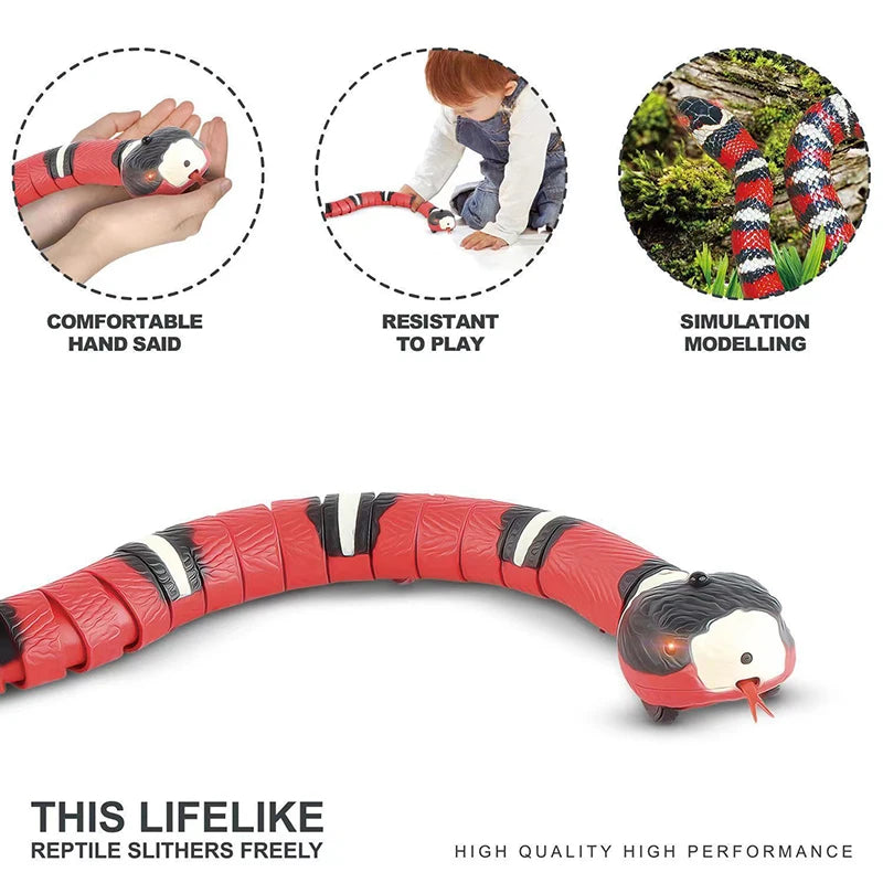 Smart Sensing Snake Cat Toy – USB Rechargeable Interactive Teaser for Cats