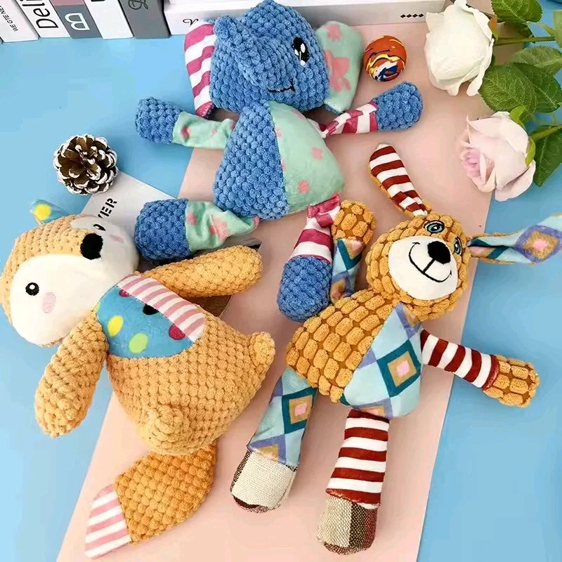 Plush Animal Squeaky Toy – Interactive Chew & Teething 🐾🧸