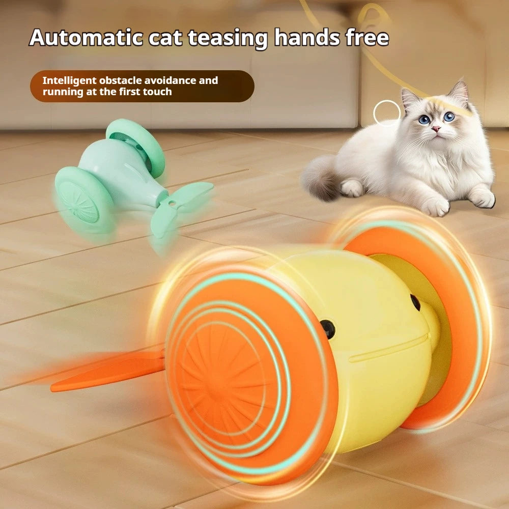 Interactive Electric Whale Cat Toy – Automatic Teaser Car with Obstacle Avoidance for Kittens