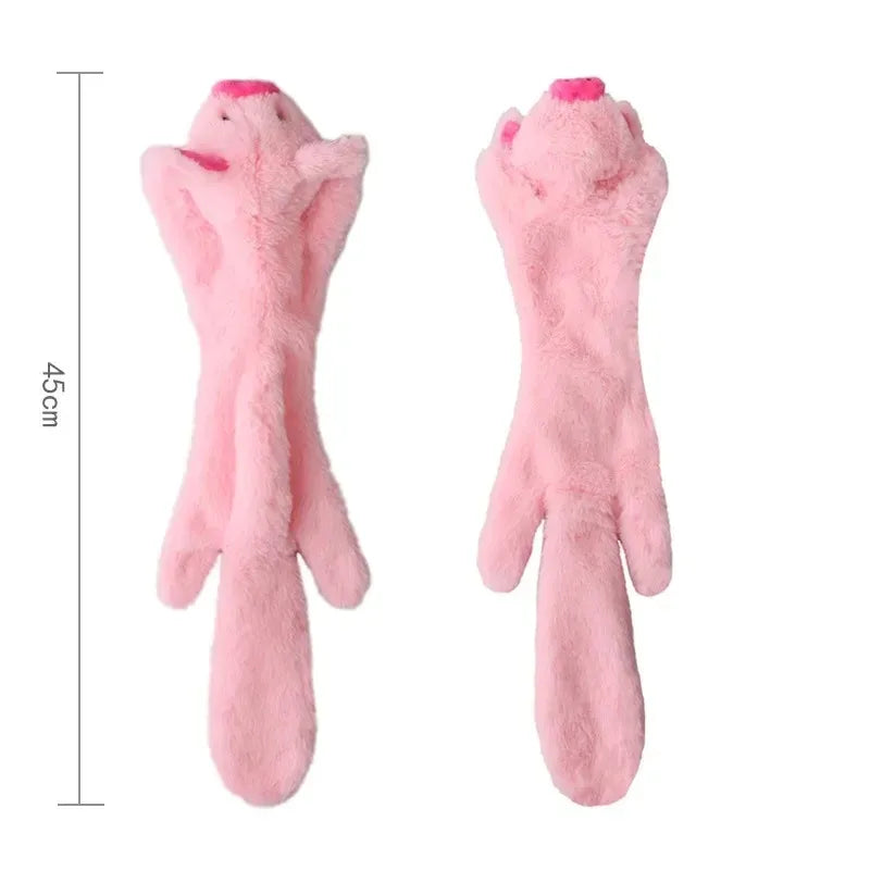 Stuffingless Animal Squeaky Dog Toy – Durable Crinkle Chew Toy with Built-In Squeakers