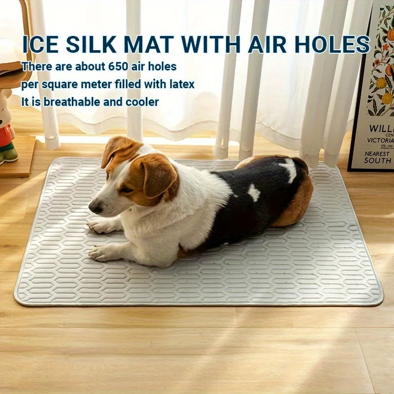 2025 Upgraded Ice-Cool Pet Cooling Mat – Sweat-Absorbent Summer Bed for Small, Medium & Large Pets (4 Sizes Available)