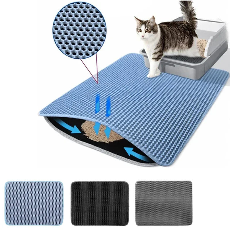 Cat Litter Mat – Non-Slip, Waterproof, Double-Layer Pet Mat for Clean Litter Box