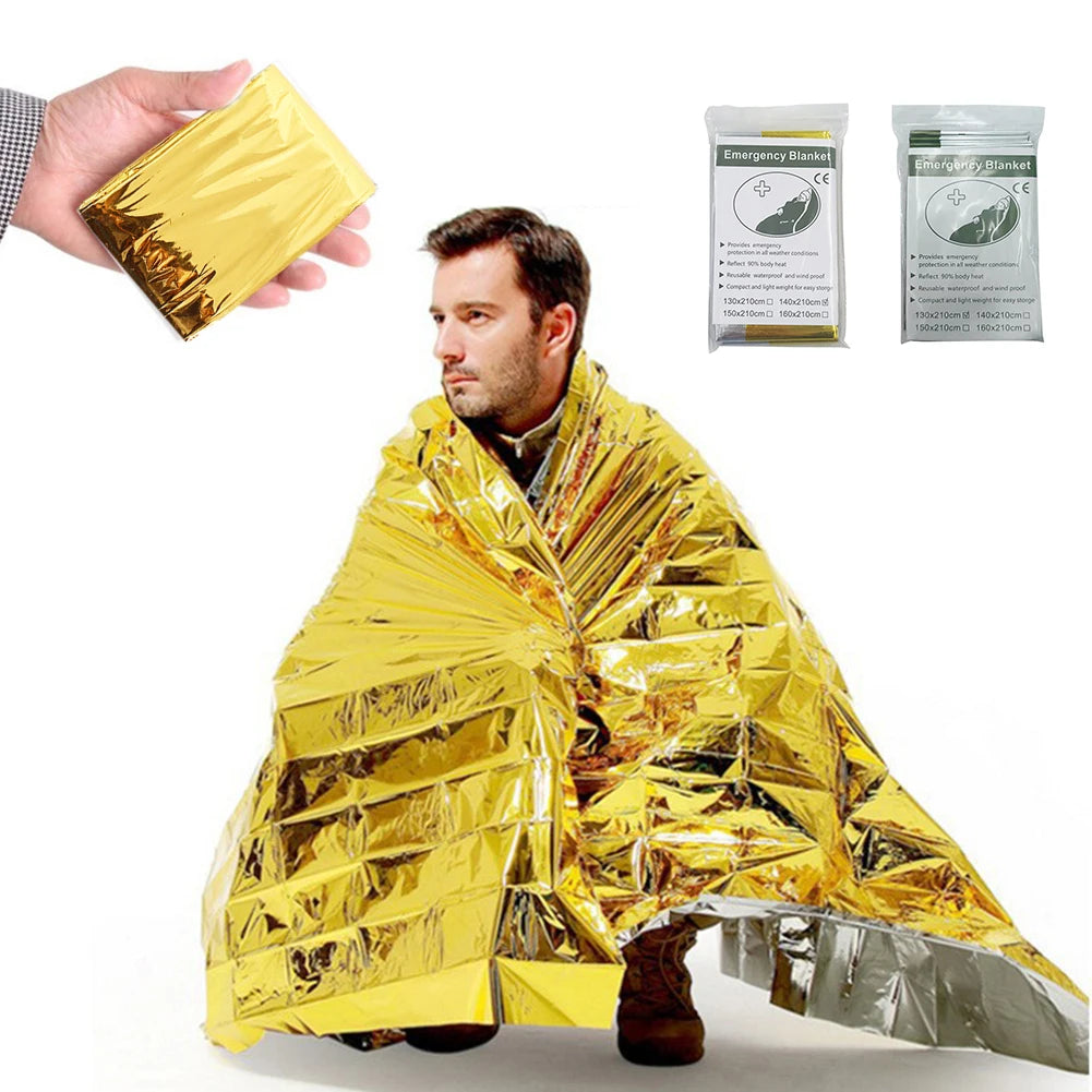 Emergency Thermal Blanket – Waterproof, Windproof Survival Rescue Blanket for Outdoor First Aid & Camping
