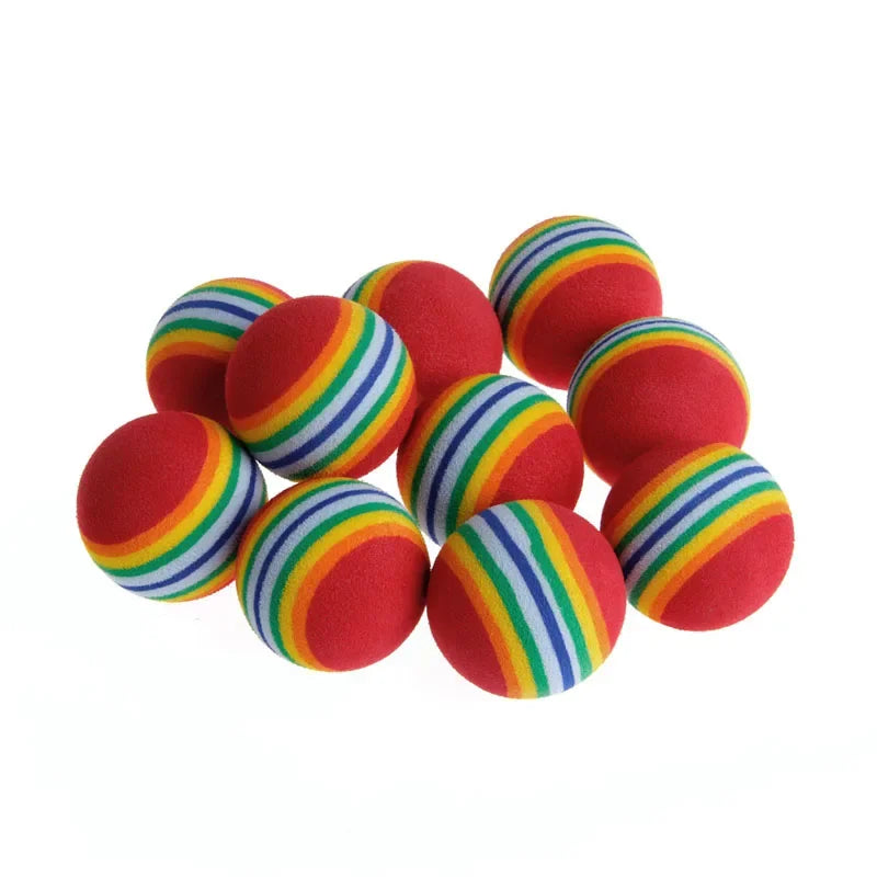 10Pcs Colorful Interactive Cat Toy Balls – Chewing, Rattle & Scratch Foam Balls for Kittens and Cats