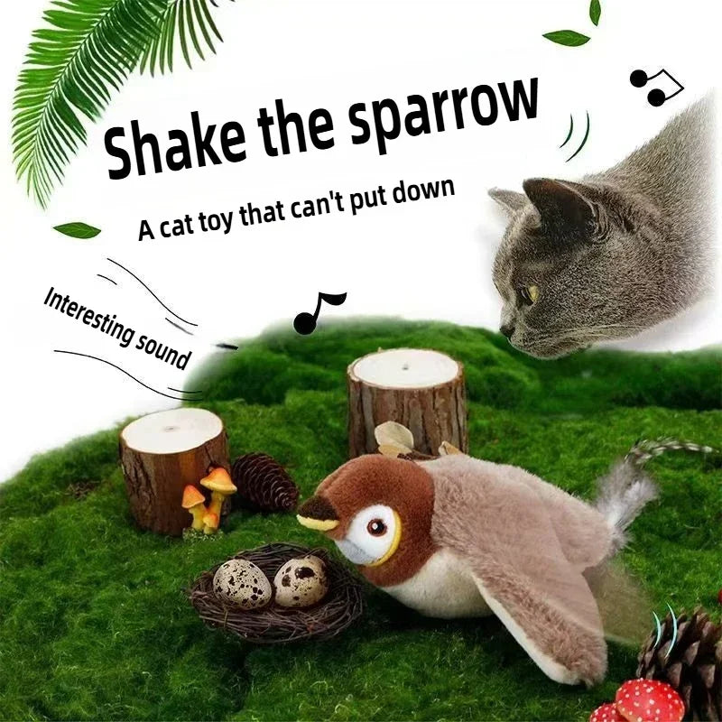 Rechargeable Flying Bird Cat Toy – Chirping & Flapping