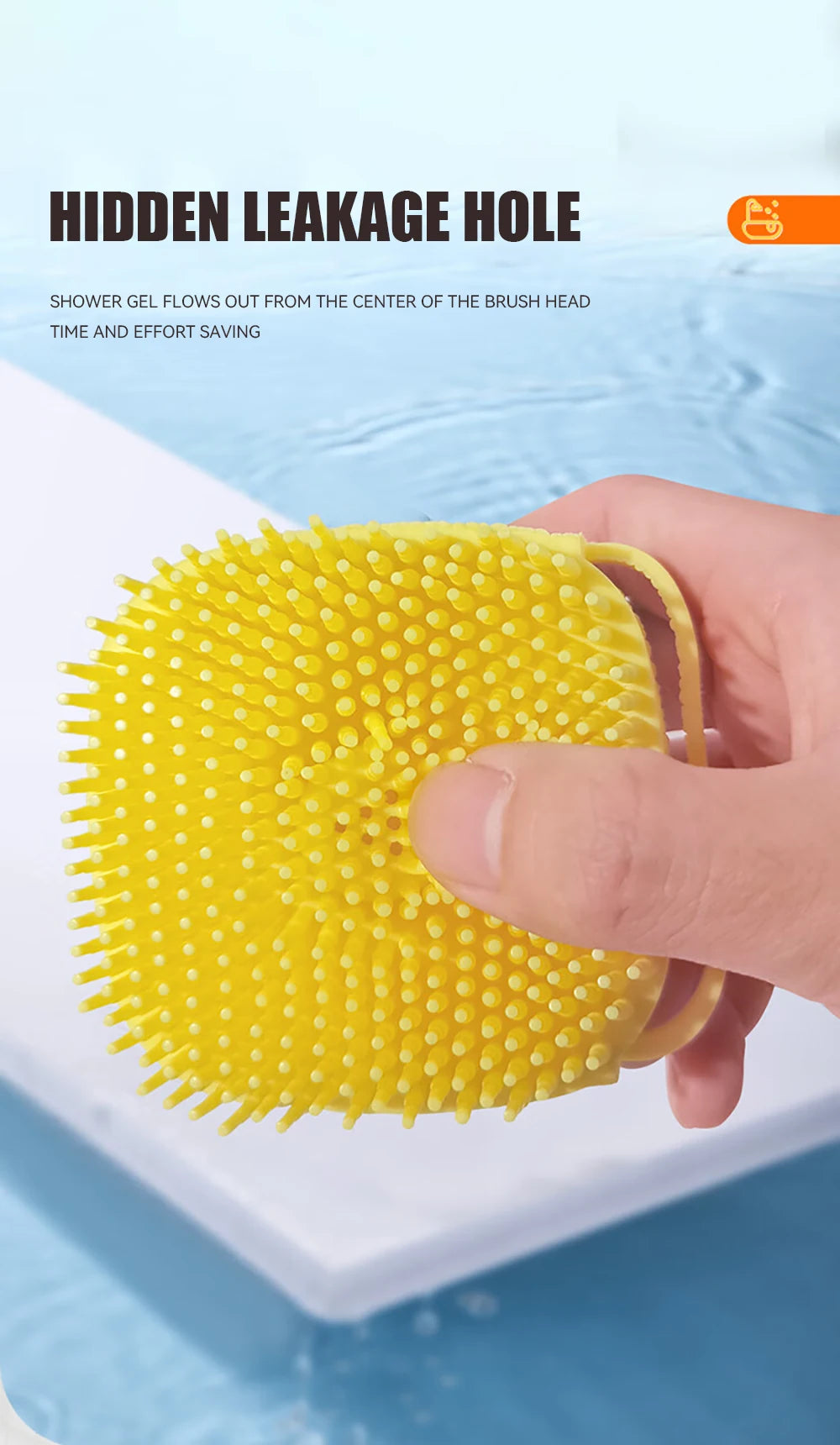 2-in-1 Dog Bathing Brush with Shampoo Dispenser – Soft Silicone Pet Massage & Grooming Brush for Dogs & Cats
