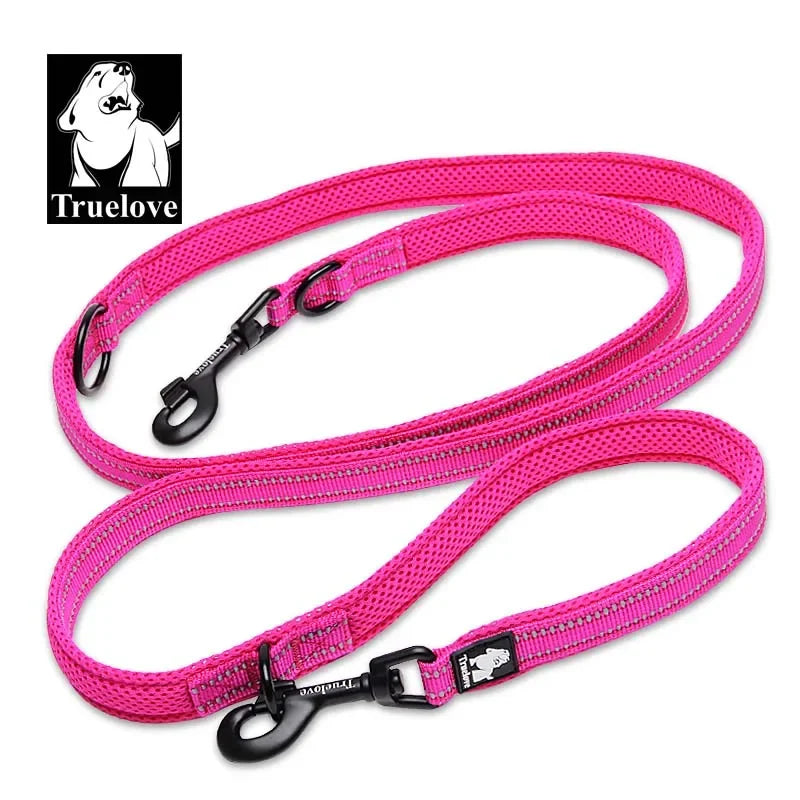 Truelove 7-in-1 Adjustable Multi-Function Dog Leash – Hands-Free, Reflective Training Lead for Walking 1 or 2 Dogs