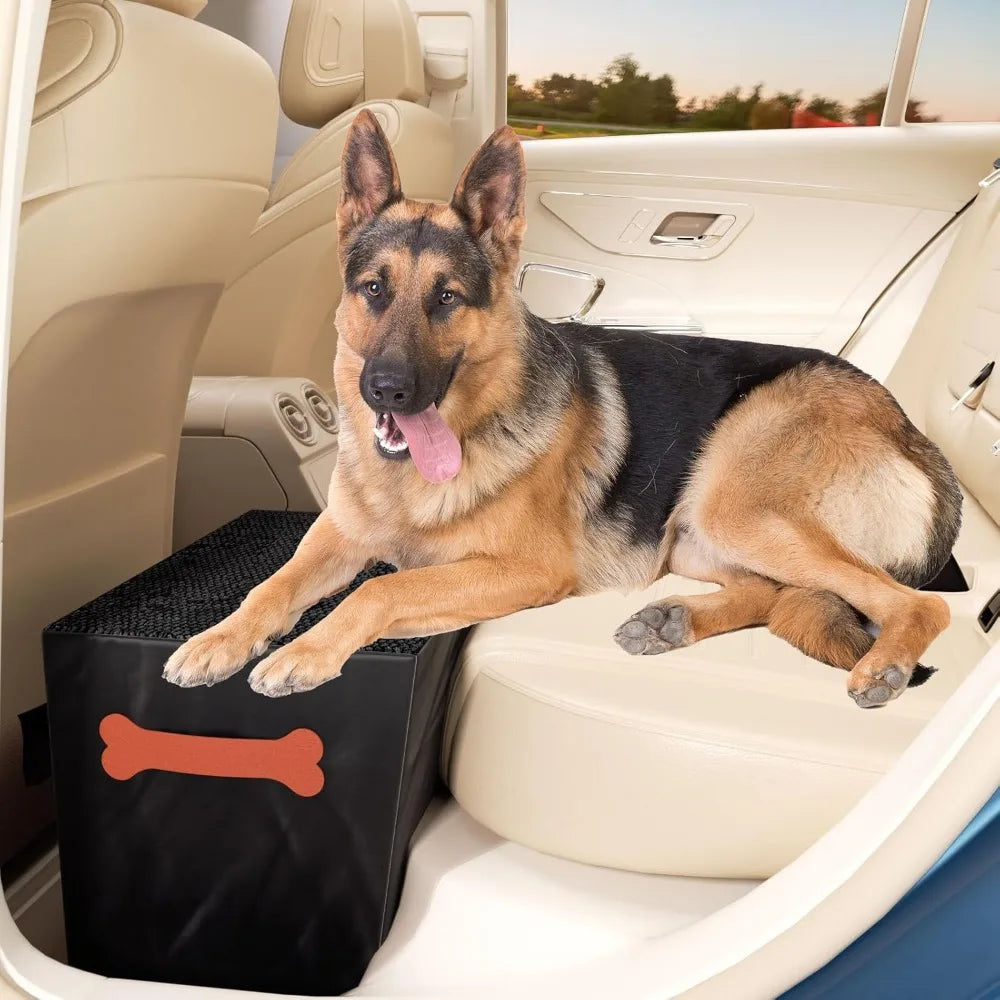 Dog Car Seat Extender Ramp – Hard Bottom Stairs for Car, Bed & Sofa