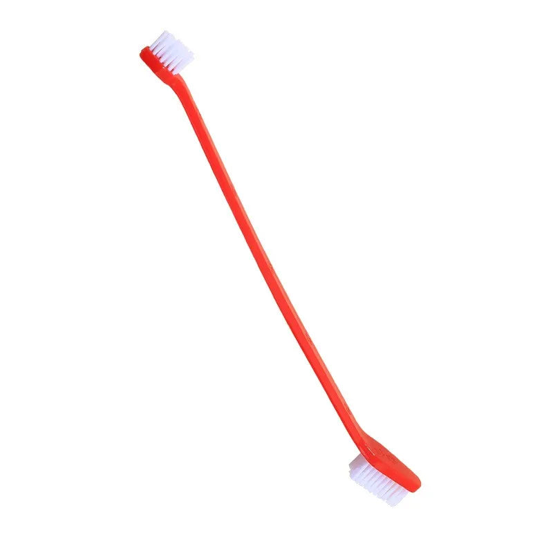 5pcs/set Long Handle Double-Head Pet Toothbrush – Soft Bristle Dog & Cat Teeth Cleaning Oral Care Kit
