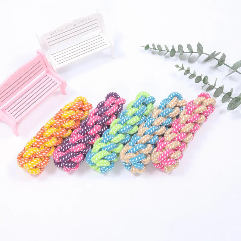 Mini Cotton Rope Dog Ball – Interactive Chew & Toothbrush Toy for Puppies