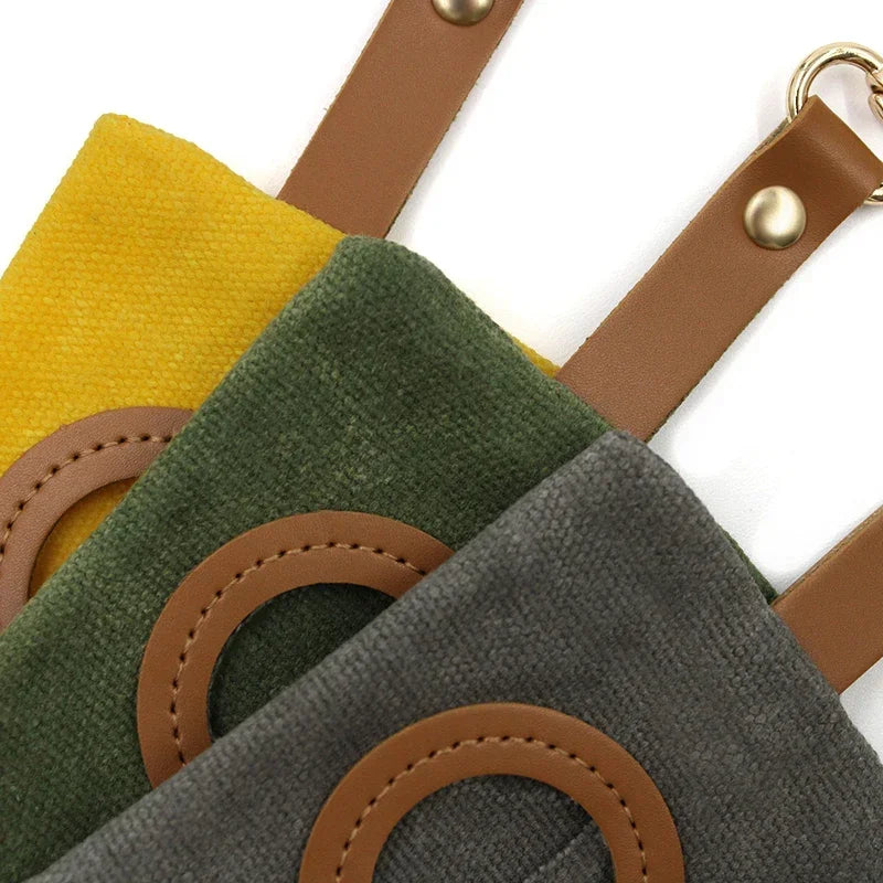 Canvas Pet Dog Poop Bag Holder – Adjustable Leash Attachment