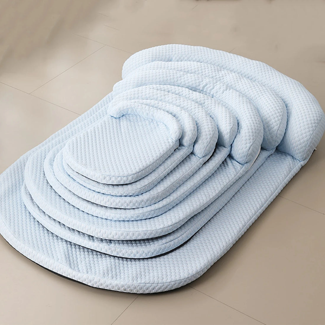 Cooling Ice Silk Dog Bed with Pillow – Breathable Summer Pet Cushion for Small to Large