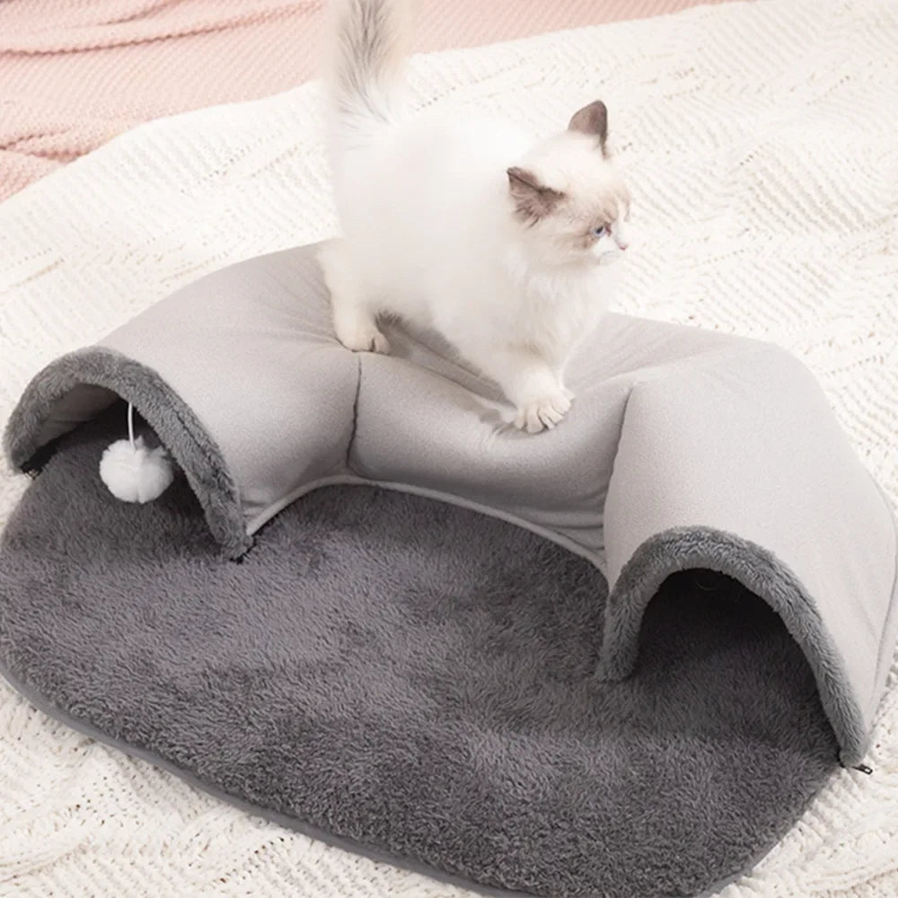 Ellipses Pet Cat Tunnel – Dual Use Interactive Play Toy & Cat Bed Nest