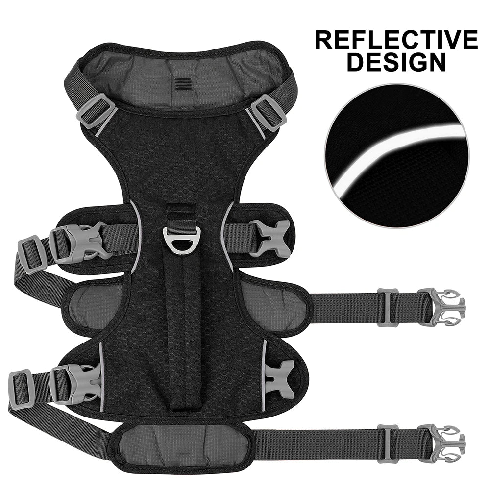 🐶 Escape-Proof Reflective Dog Harness – Durable Nylon Vest with Handle for Small to Large Dogs